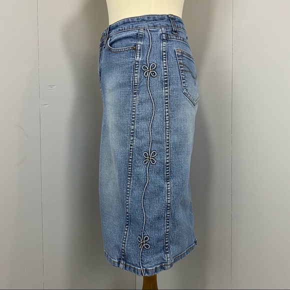 Vintage 90’s Y2K Bubblegum USA Denim Pencil Skirt - Picture 2 of 13